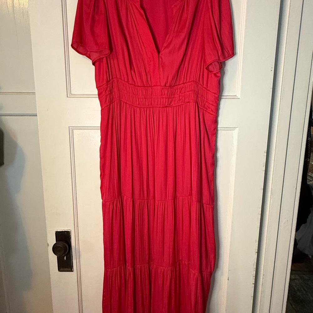Anthropologie Vibrant Pinkish Maxi Dress